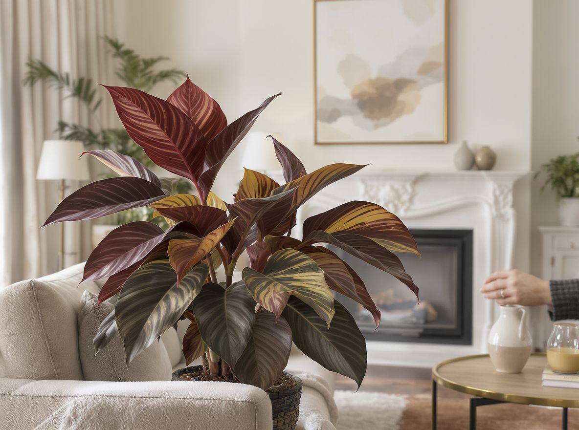 A Philodendron melanochrysum különleges fekete-arany levelével varázsol.