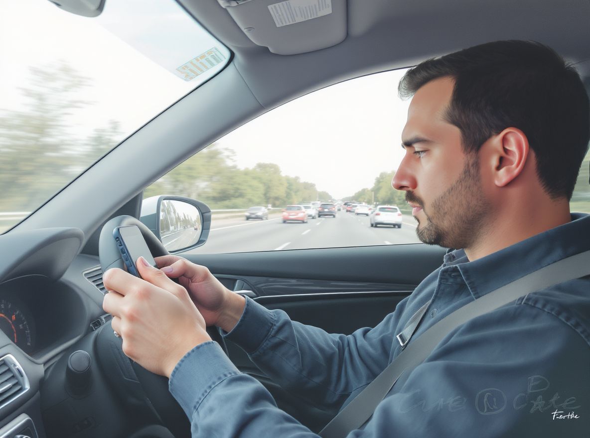 A figyelemelterelés balesetekhez és jogi következményekhez vezethet.