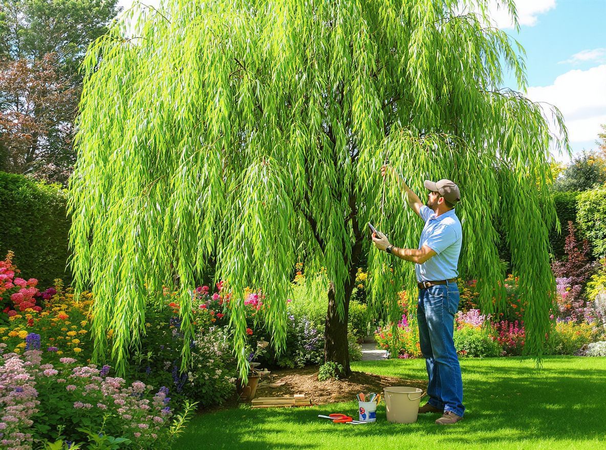 A fűzfák metszésével serkenthetjük a buja növekedést.