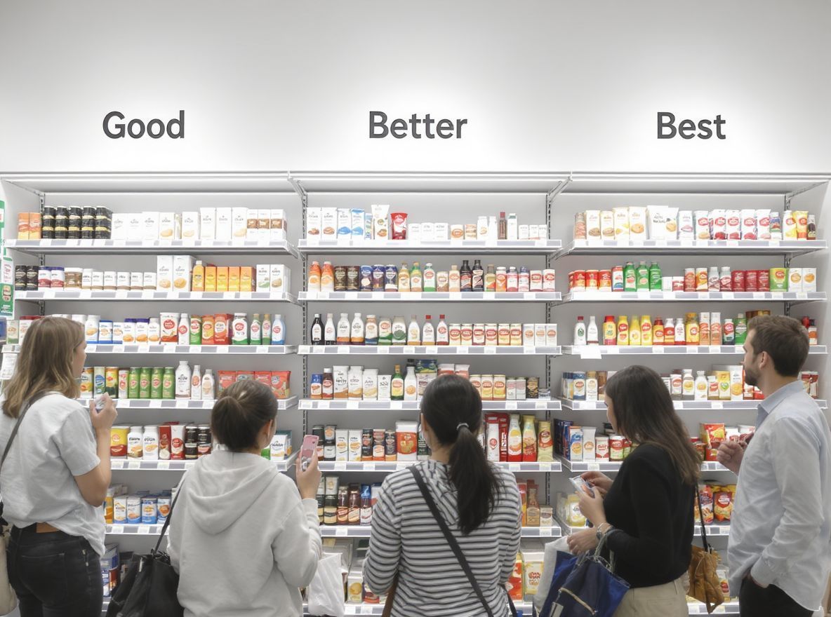 A „jó, jobb, legjobb” stratégia fokozza a vásárlói élményt.