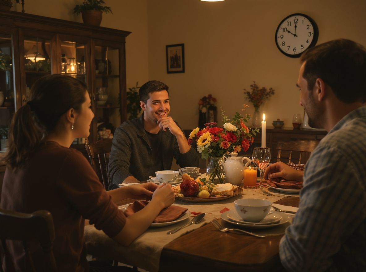 A közös vacsora erősíti a családi kötelékeket.