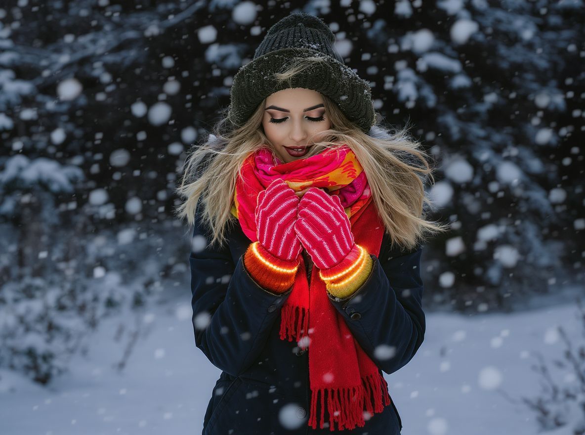 A kiegészítő színek fokozzák a téli hangulatot.
