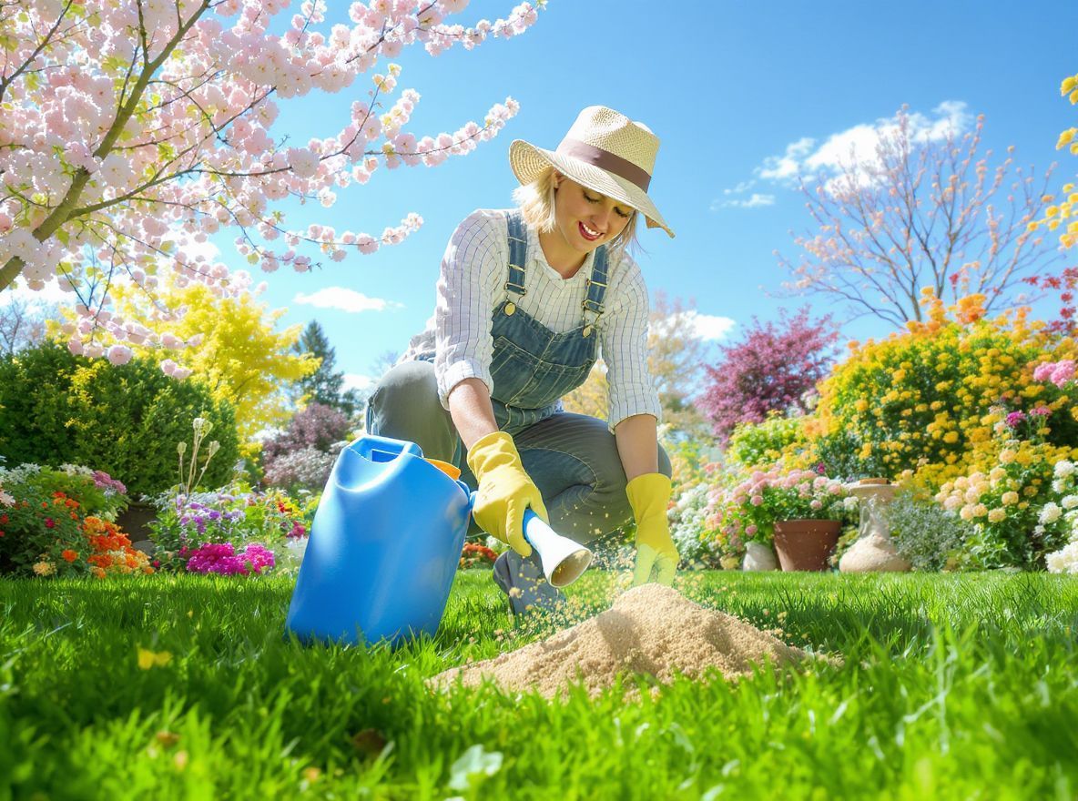 A tavaszi műtrágyázás serkenti a gyep gyors növekedését.