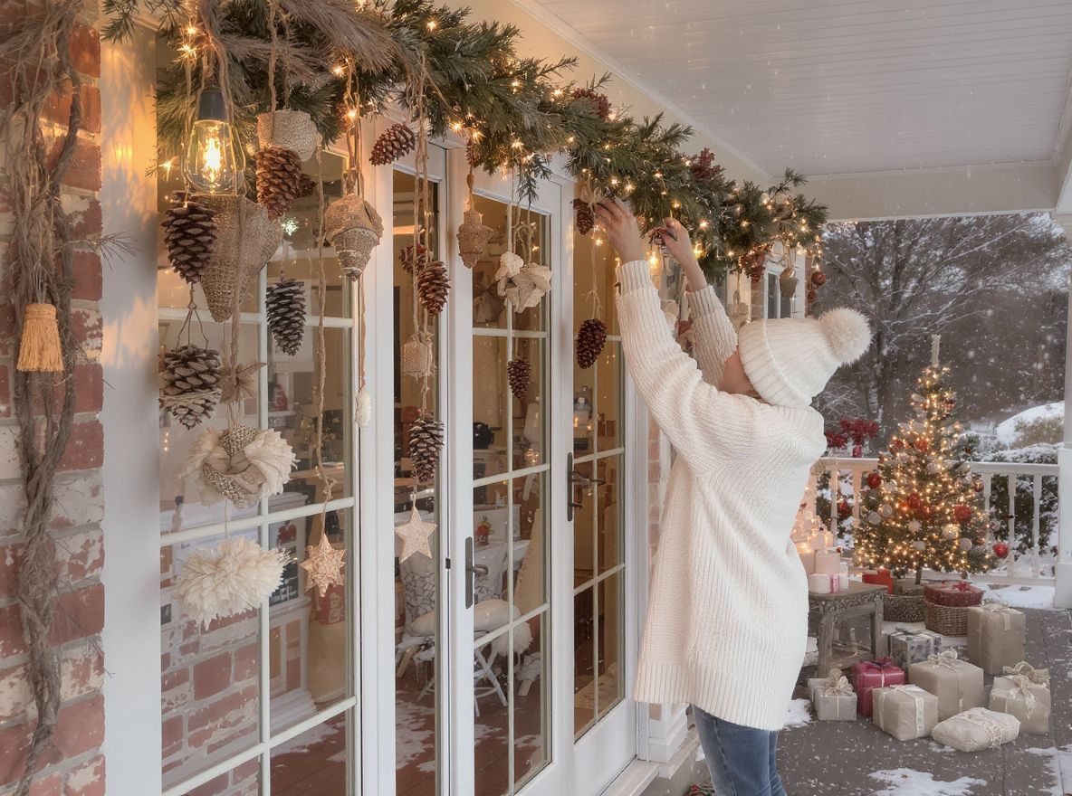 Kreatív újrahasznosítás: régi tárgyak veranda díszként.