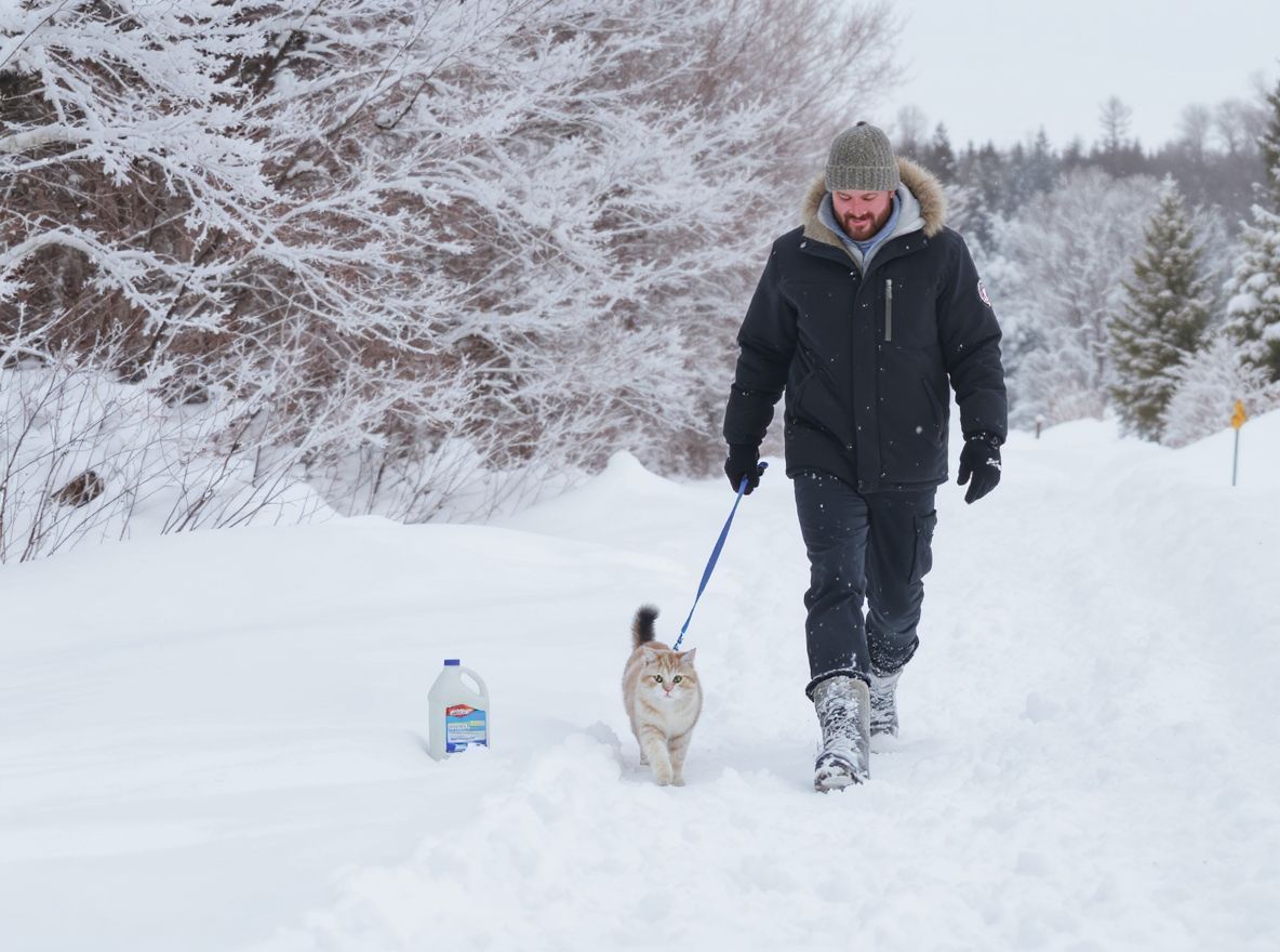 A fagyálló és só károsíthatja a macskák lábát.