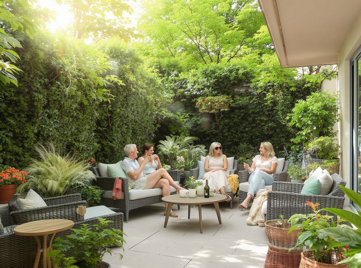 Teraszoknál és erkélyeken növényekkel csökkenthető a szél.