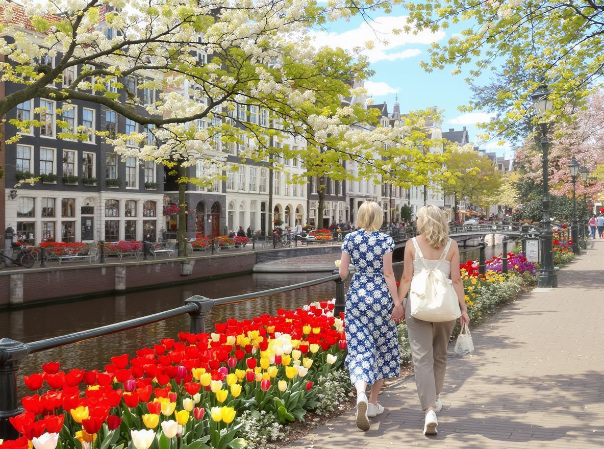 Amszterdam tavaszi tulipánjai varázslatos színekbe öltöztetik a várost.