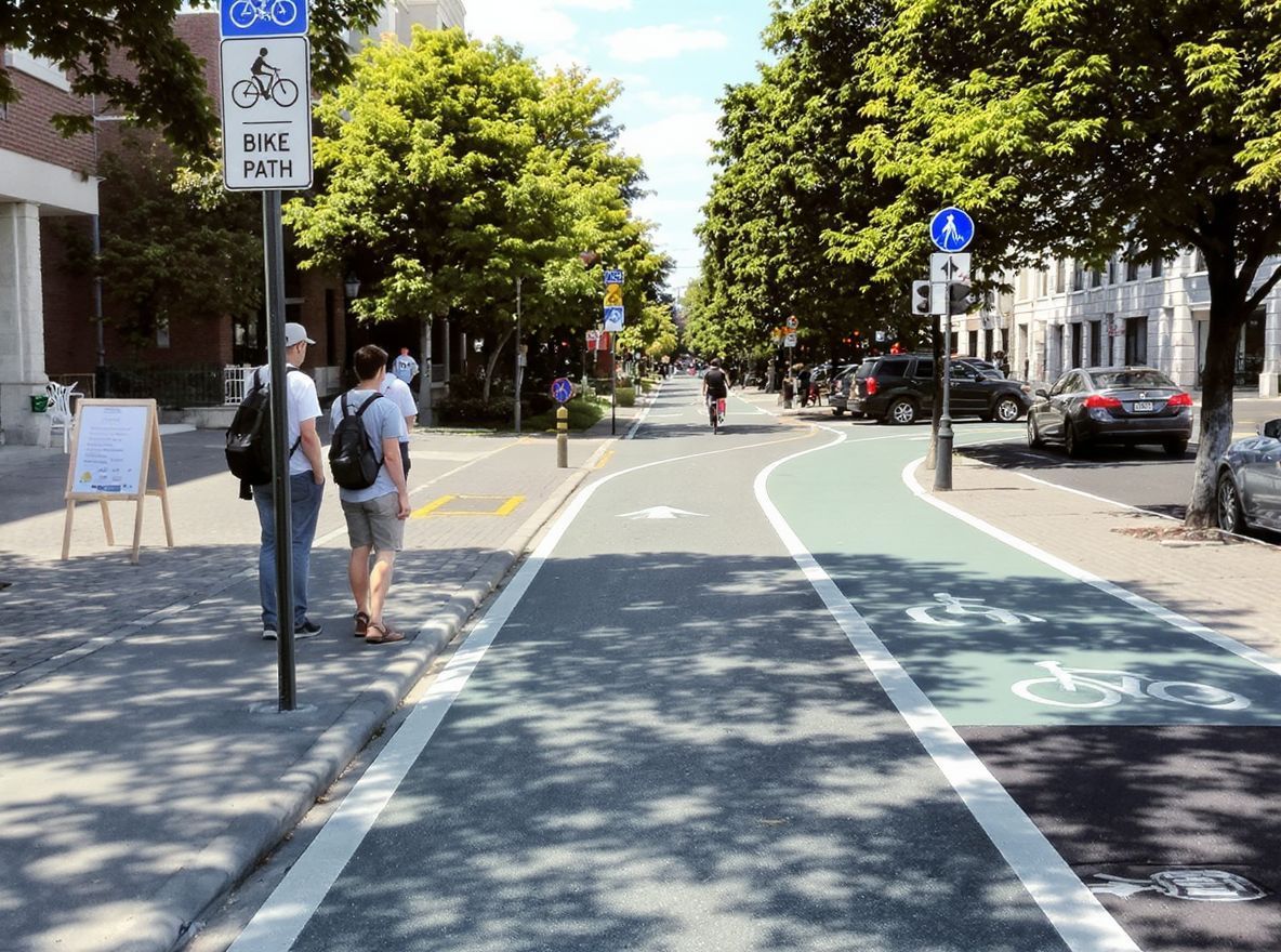 A gyalogosok bicikliúton csak külön engedéllyel léphetnek.