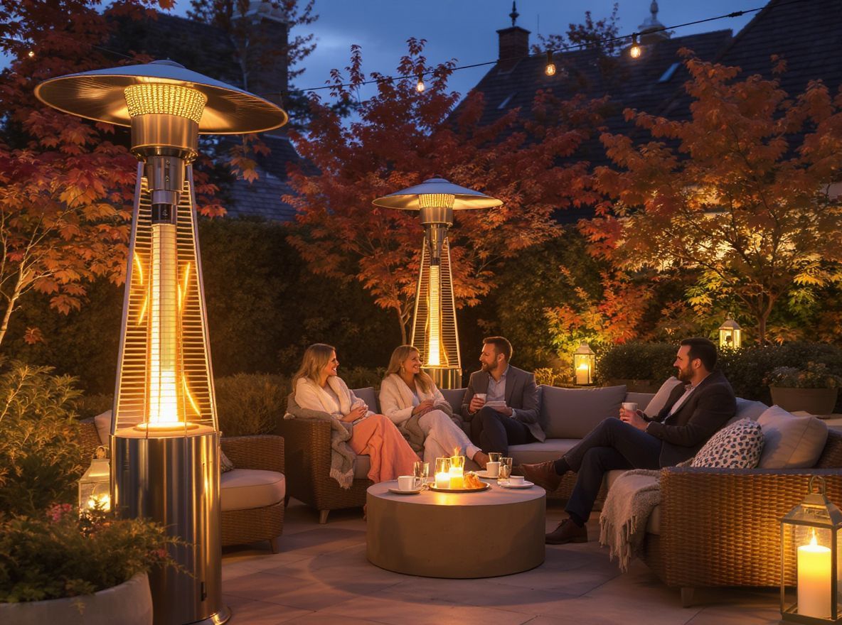A kültéri fűtés növeli a terasz hangulatát ősszel.
