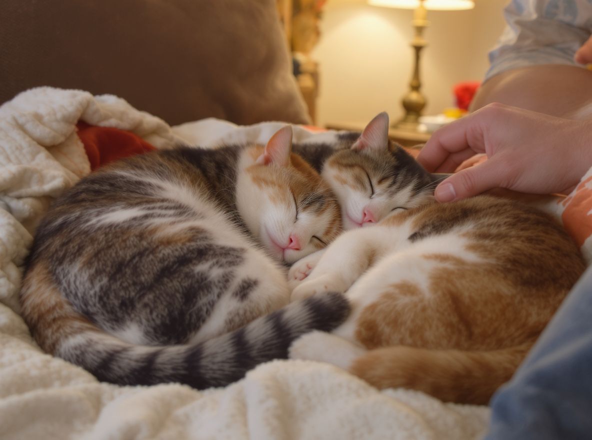 A közös alvás erősíti a cicák közötti köteléket.