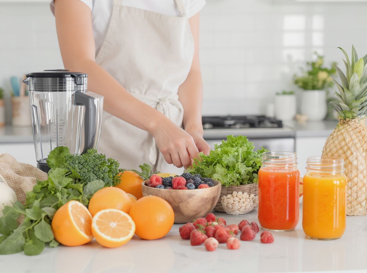 A friss zöldségek és gyümölcsök vitaminokban gazdag alapanyagok.