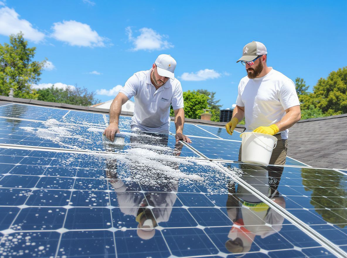 A rendszeres tisztítás növeli a napelemek hatékonyságát.