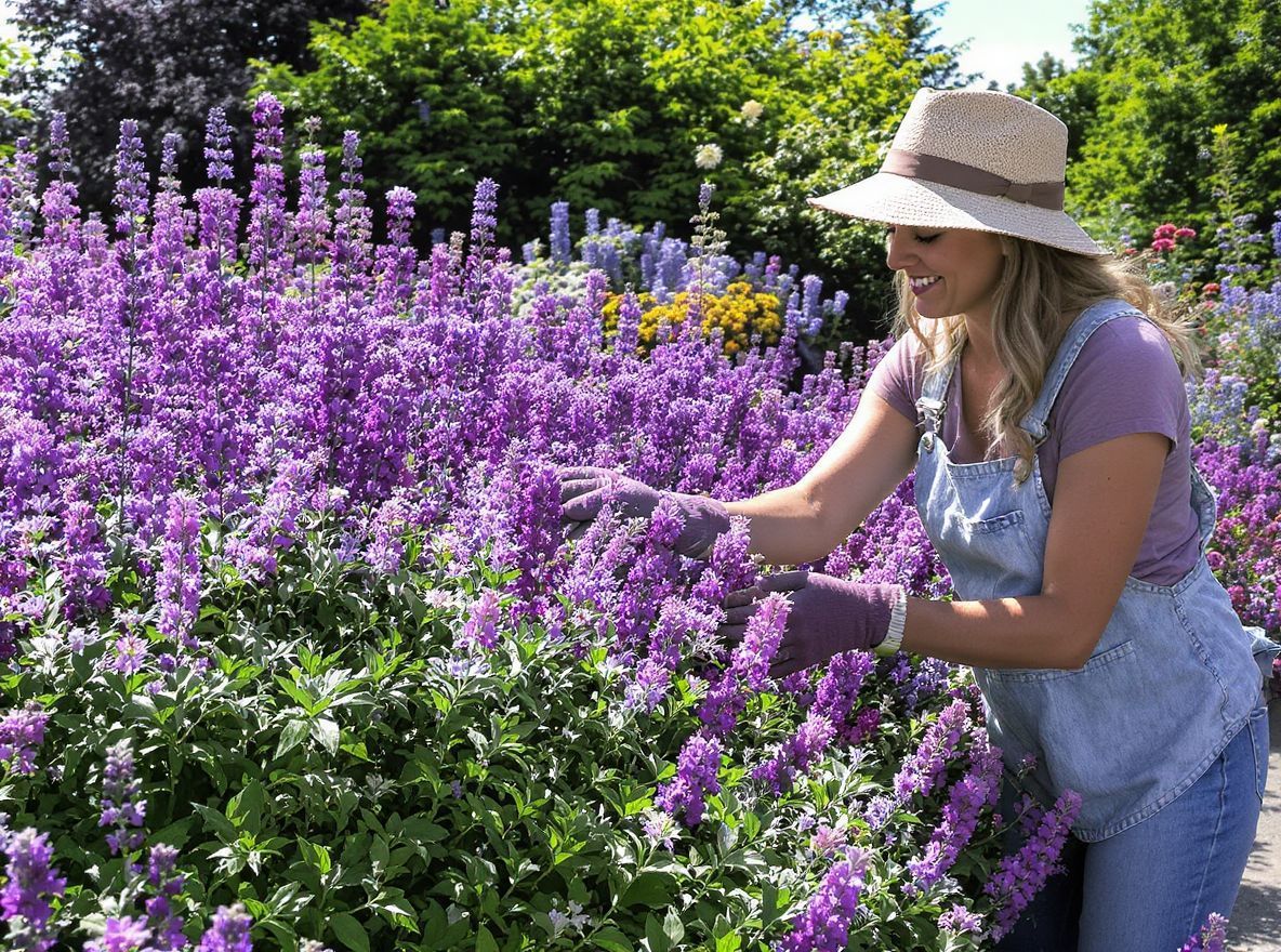 A kerti zsálya különleges színvariáció kegyetlen nyári hőségben.