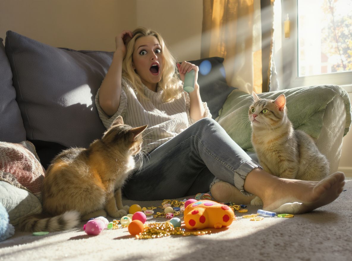 A macskák gyakran csillogó tárgyakat vonzanak, mint kincseket.